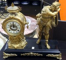FIGURAL SPELTER CLOCK