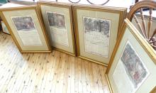 SET OF SIX FRAMED "SHEET MUSIC" PRINTS