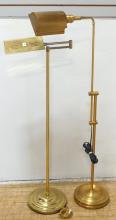 TWO BRASS READING LAMPS