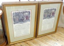 SET OF SIX FRAMED "SHEET MUSIC" PRINTS