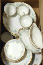 LIMOGES "FORGET-ME-NOT" DINNERWARE