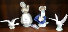 FOUR SPANISH PORCELAIN FIGURINES