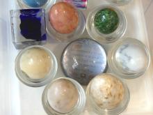 ALABASTER EGGS AND PAPERWEIGHTS