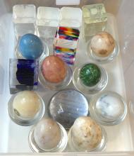 ALABASTER EGGS AND PAPERWEIGHTS