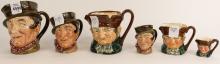 6 DOULTON CHARACTER JUGS