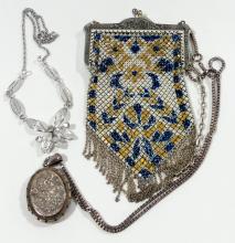 CHANGE PURSE, LOCKET AND NECKLACE