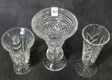 THREE WATERFORD VASES