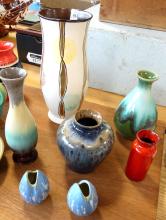 TEN PIECES OF ART POTTERY