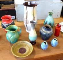 TEN PIECES OF ART POTTERY