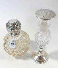 TWO STERLING LIDDED SCENT BOTTLES