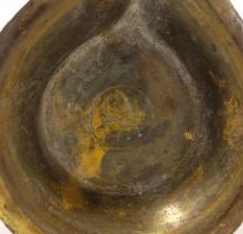 ASIAN BRASS OIL LAMP, COPPER BOWL