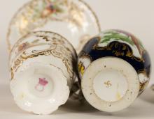 VASE, TWO CUPS & SAUCERS