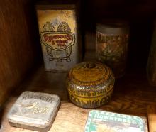 EIGHT ANTIQUE TINS