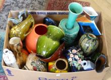 BOX LOT OF ART POTTERY