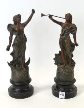 PAIR OF FRENCH SPELTER SCULPTURES