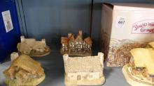 THIRTEEN DAVID WINTER "COTTAGE" FIGURINES