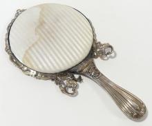 FOLDING STERLING HAND-HELD MIRROR