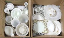 TWO BOX LOTS OF MILK GLASS