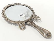 FOLDING STERLING HAND-HELD MIRROR