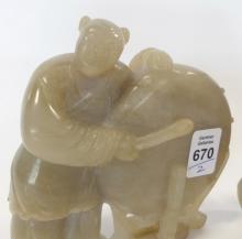 TWO CHINESE SOAPSTONE CARVINGS