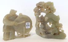 TWO CHINESE SOAPSTONE CARVINGS