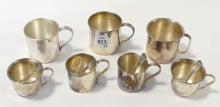 STERLING "BABY" CUPS AND SALT SPOONS