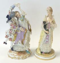 TWO ANTIQUE GERMAN PORCELAIN FIGURINES