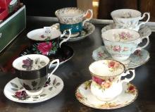 SIX ROYAL ALBERT CUPS AND SAUCERS