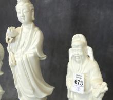 THREE BLANC DE CHINE FIGURINES