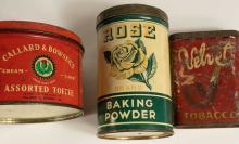 SIX VINTAGE TINS