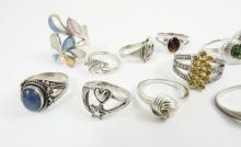 13 STERLING RINGS