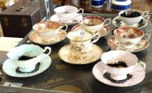 EIGHT PARAGON CUPS AND SAUCERS