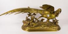 "GOLDEN PHEASANT" FRENCH BRONZE SCULPTURE