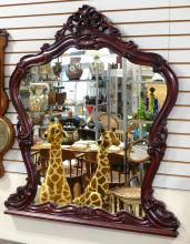 MAHOGANY CONSOLE TABLE AND MIRROR