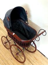 WICKER DOLL BUGGY