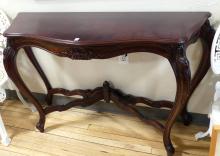 MAHOGANY CONSOLE TABLE AND MIRROR