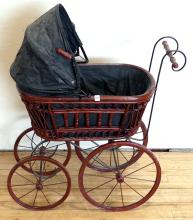 WICKER DOLL BUGGY