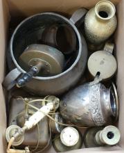 BOX LOT OF METAL WARE