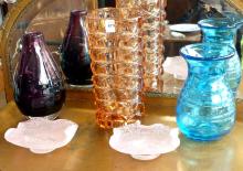 FIVE PIECES OF ART GLASS