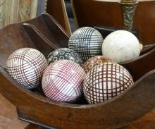 ANTIQUE PORCELAIN CARPET BALLS