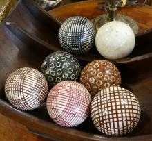 ANTIQUE PORCELAIN CARPET BALLS