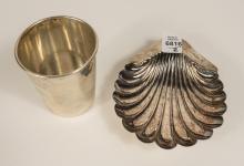 SILVER DISH AND CUP