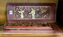 SIX CHINESE TEMPLE CARVINGS