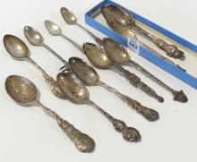 TWELVE STERLING SOUVENIR SPOONS