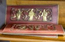 SIX CHINESE TEMPLE CARVINGS