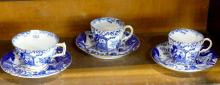 TEN DERBY "BLUE MIKADO" CUPS AND SAUCERS