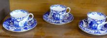 TEN DERBY "BLUE MIKADO" CUPS AND SAUCERS