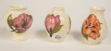 3 MOORCROFT CABINET VASES