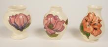 3 MOORCROFT CABINET VASES