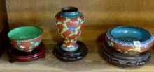 FIVE PIECES OF CHINESE CLOISONNE
